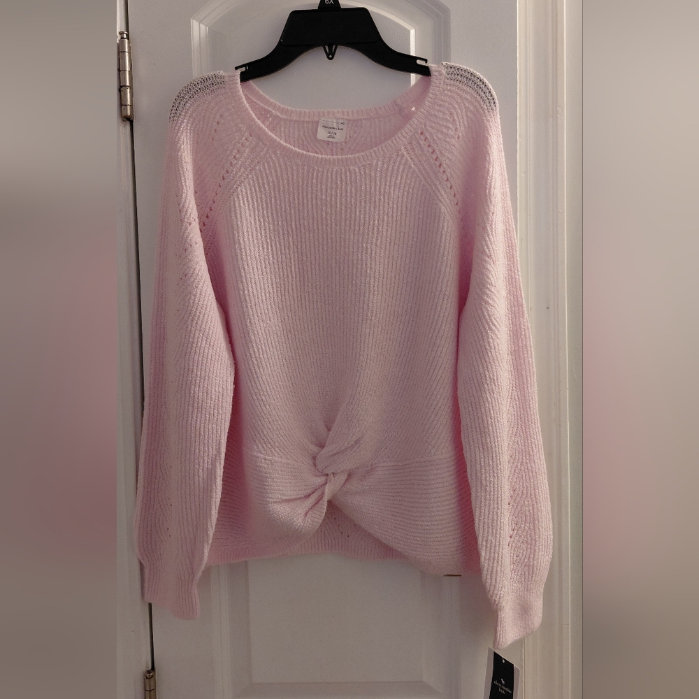Abercrombie Kids Light Pink Crew Neck Sweater NWT!